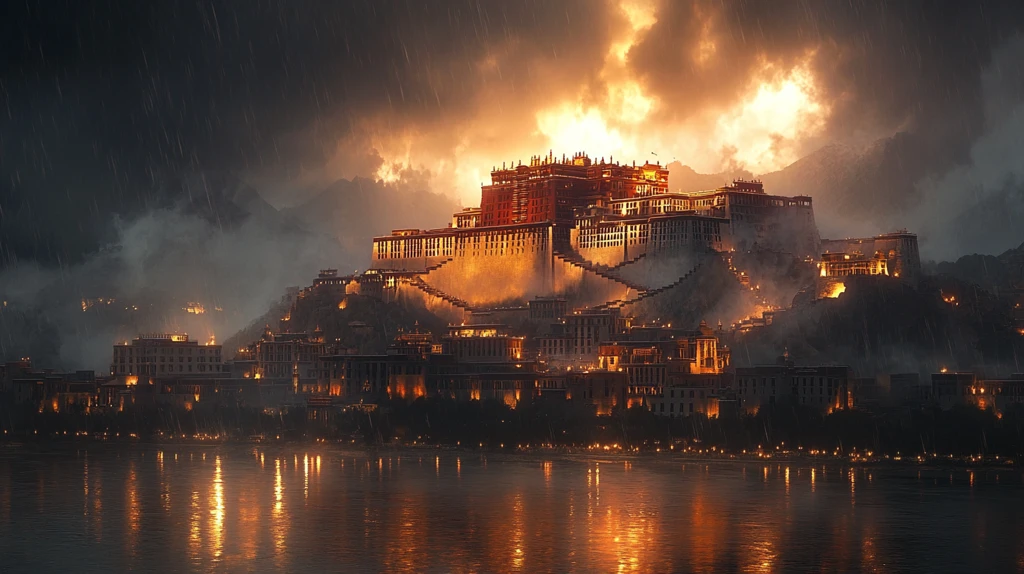 闪电下的布达拉宫