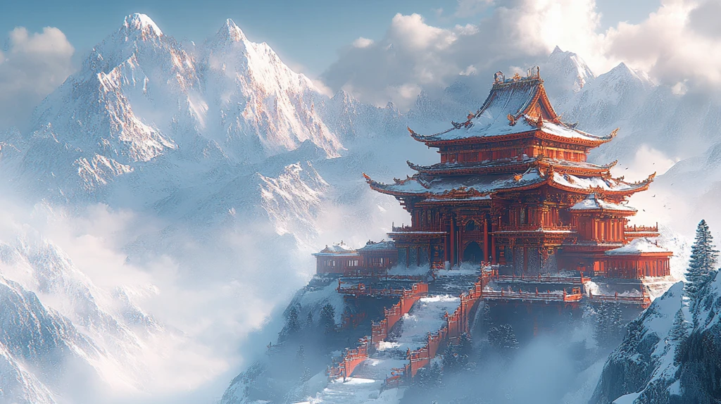 悬崖上的藏式建筑