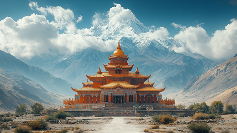 悬崖上的藏式建筑