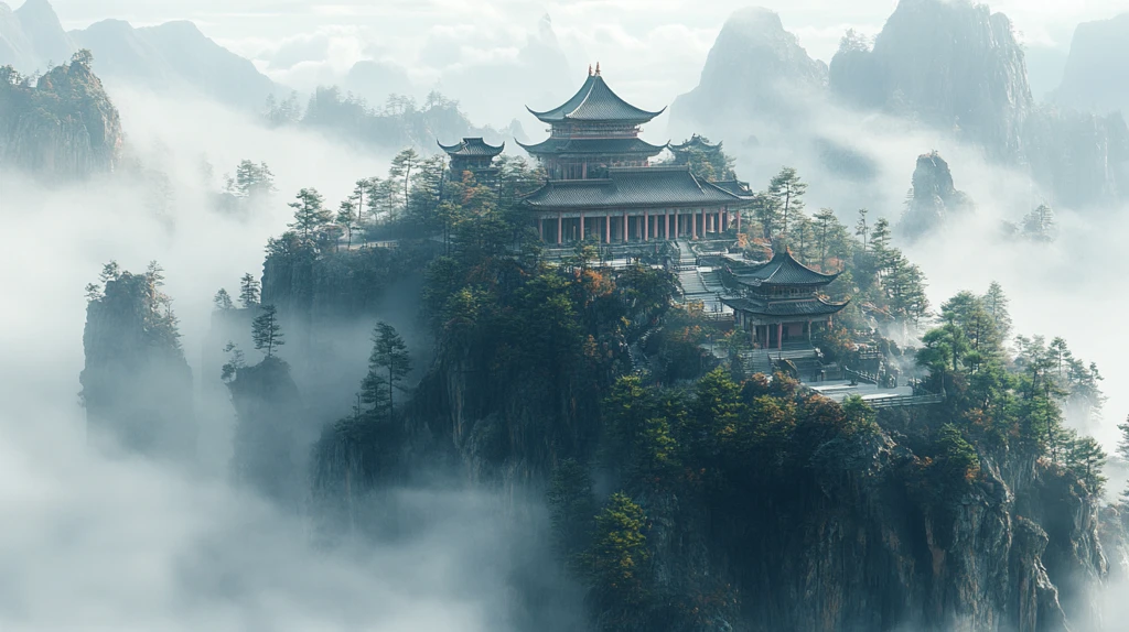 悬崖上的藏式建筑