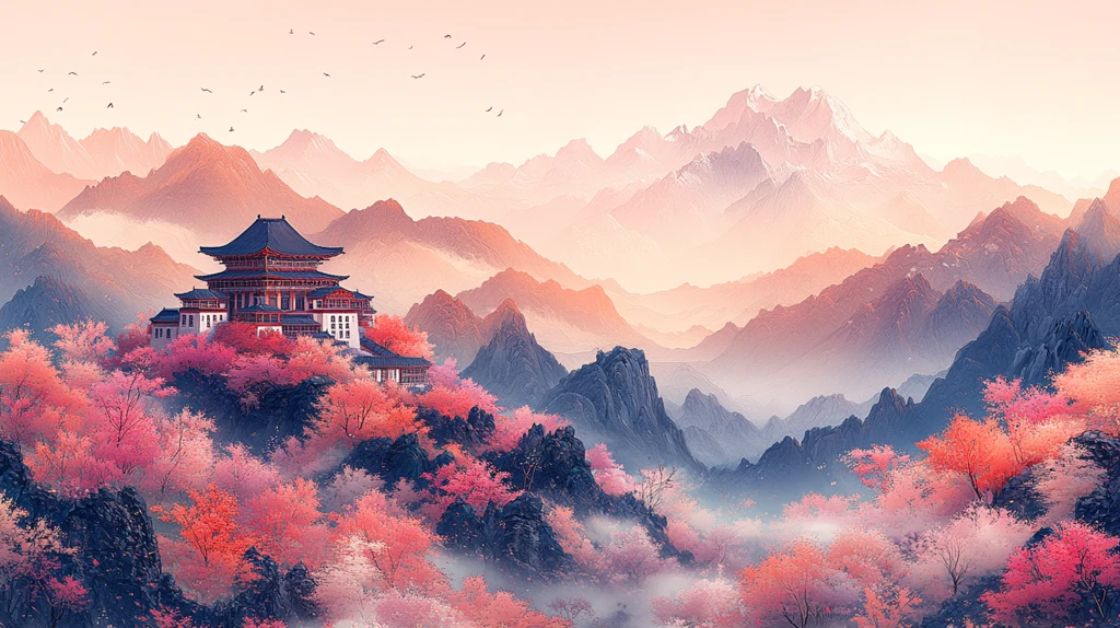 粉调下的藏地盛景