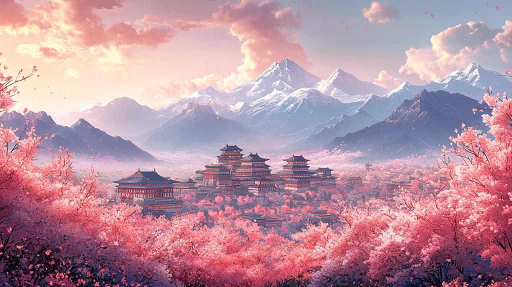 粉调下的藏地盛景