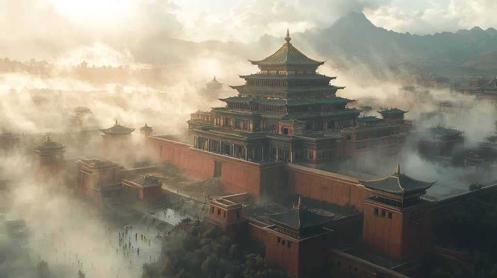 晨曦中的藏式建筑群