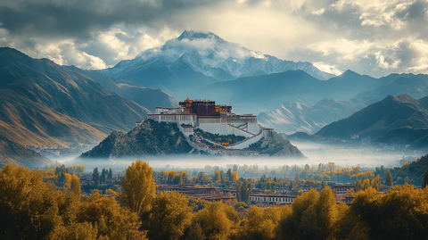 云雾中的布达拉宫