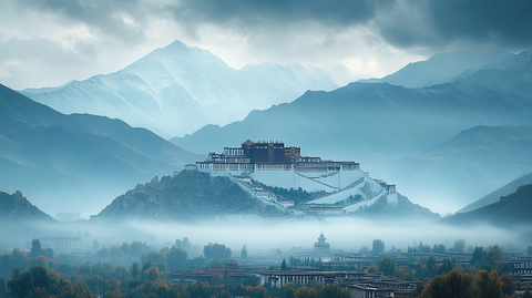 云雾中的布达拉宫