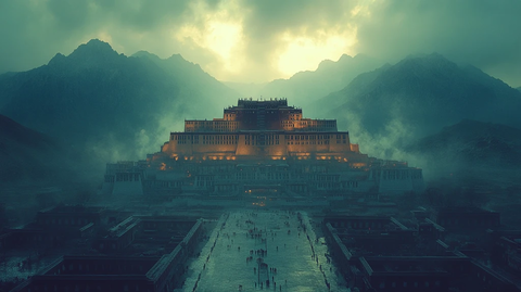 金色光辉下的布达拉宫