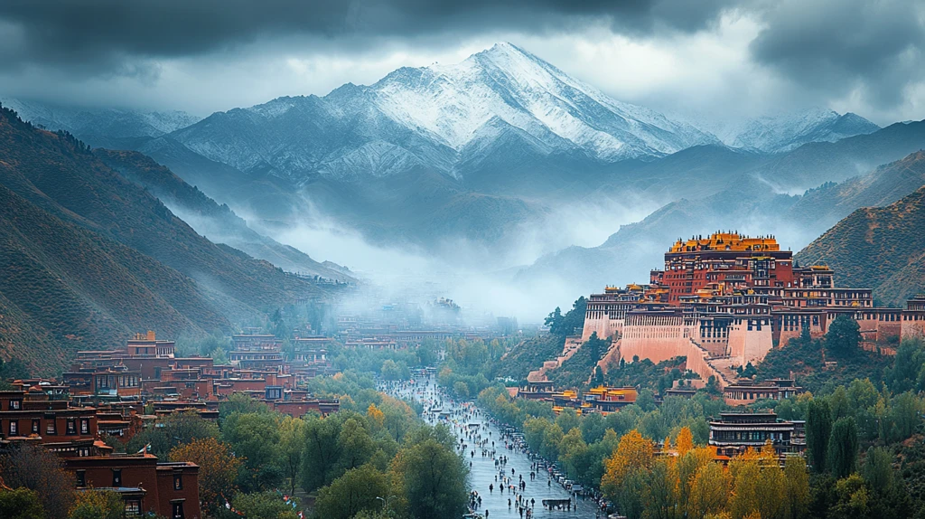 云雾中的布达拉宫