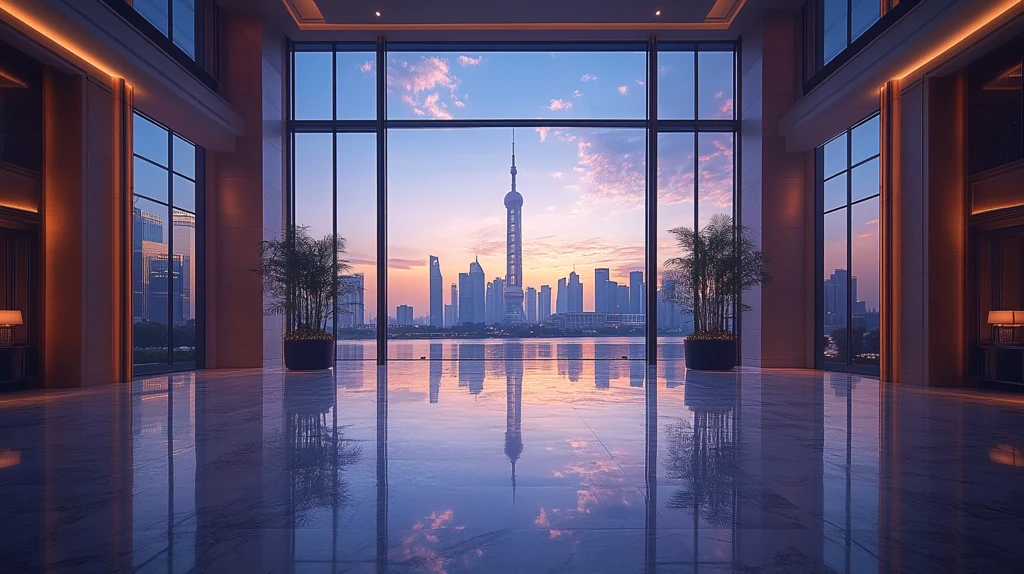 黄昏下的摩天大楼