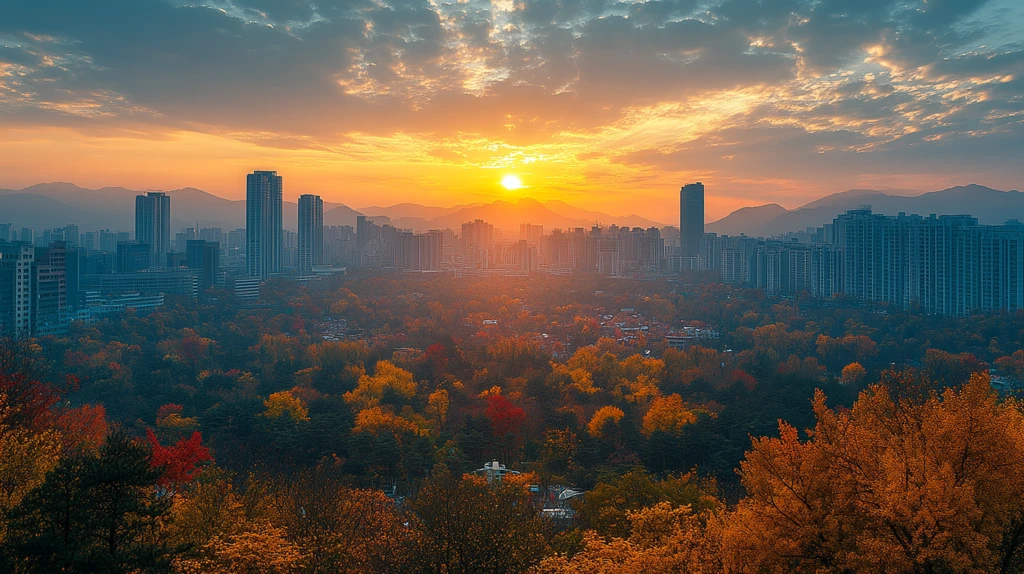 雾中的城市全景