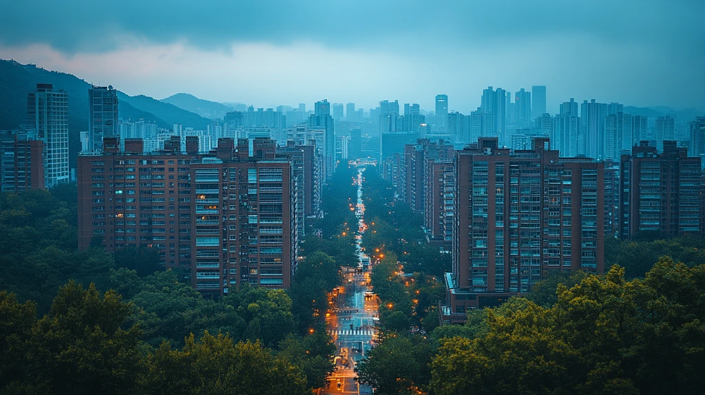 雾中的城市全景