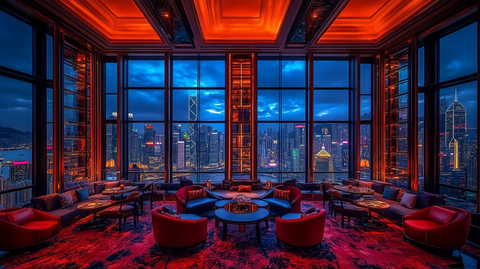 夜幕下的摩天大楼