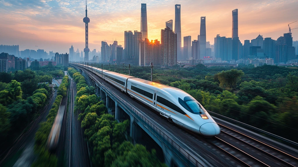高铁穿城景象