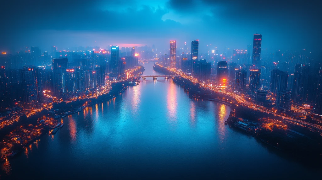 霓虹夜色高架桥