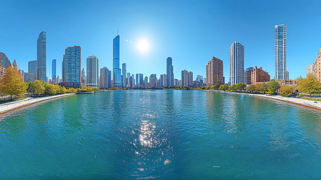 滨水城市天际线