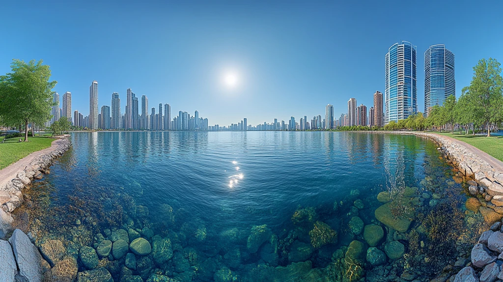 滨水城市天际线