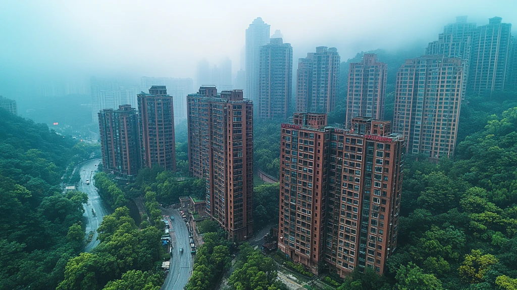 绿树环绕的城市住宅区