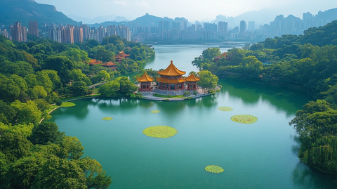 夜幕下的摩天楼