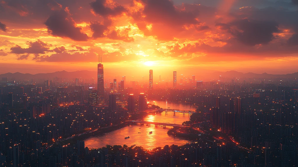 暮色璀璨都市风