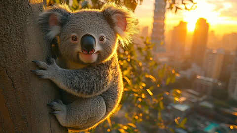 夕阳下的高耸塔楼