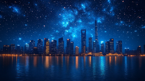 城市星空璀璨夜景