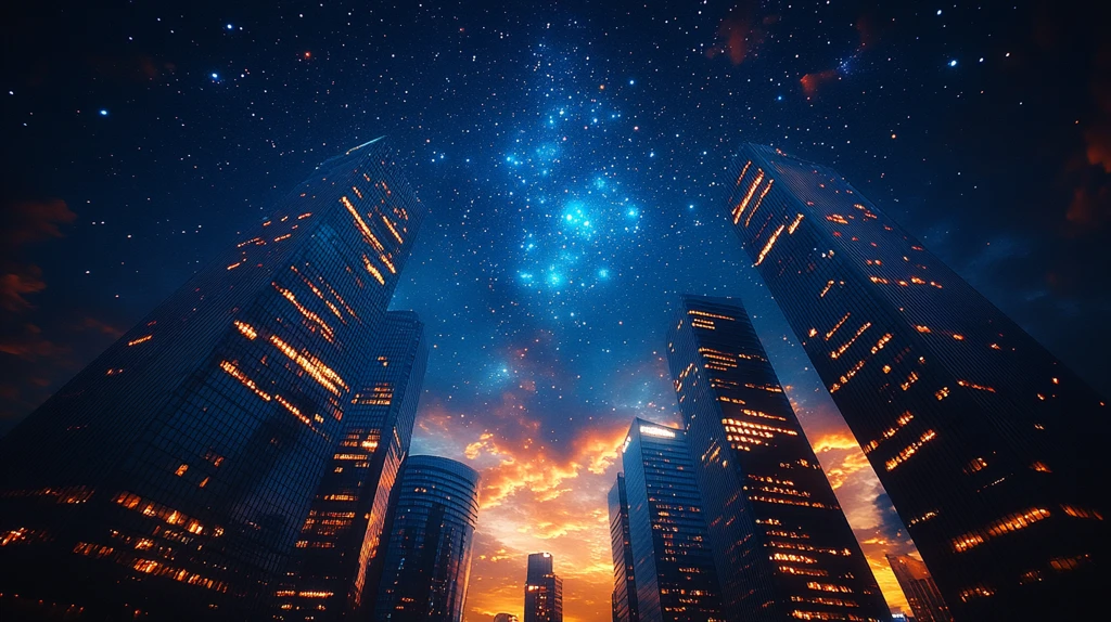 城市星空璀璨夜景