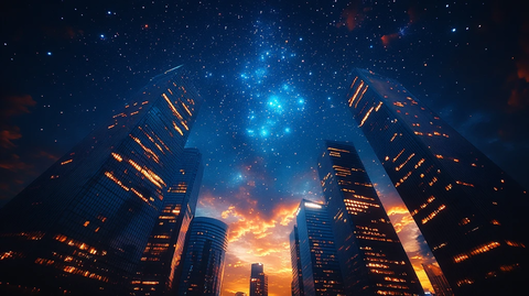 城市星空璀璨夜景