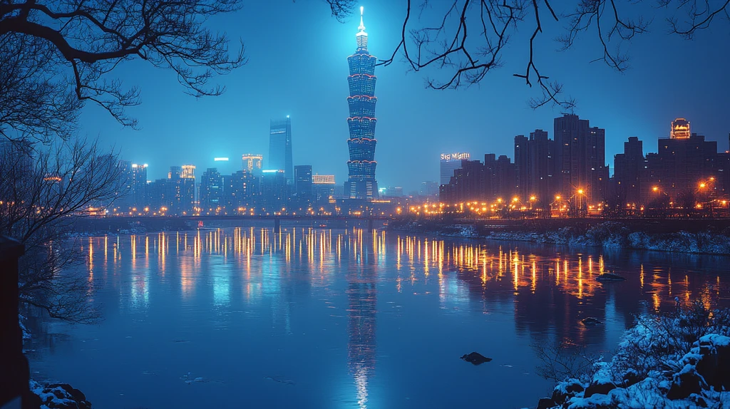 台北大楼星空夜景