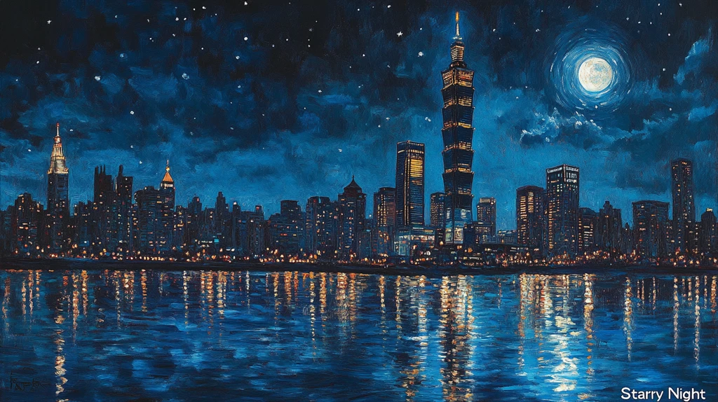 台北大楼星空夜景