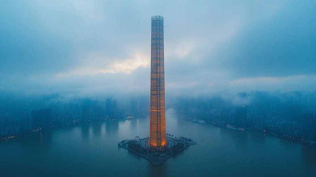 广州塔夜景鸟瞰全景