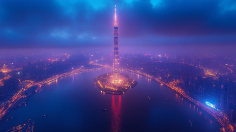 广州塔远景图展现现代化都市风貌