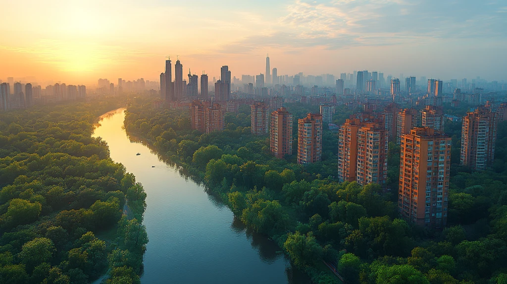 城市住宅区全景俯瞰图