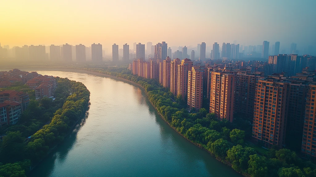 城市住宅区全景俯瞰图