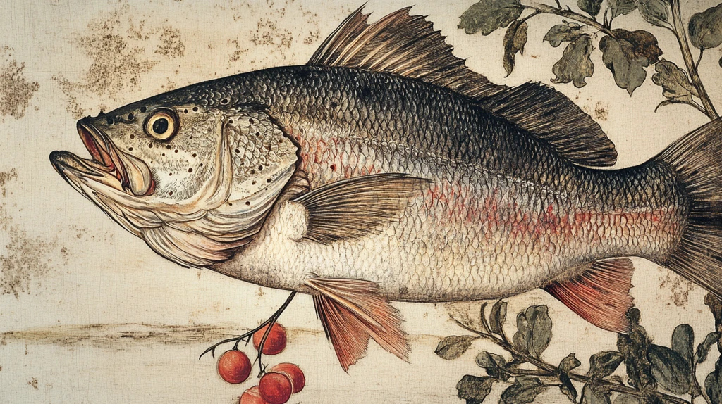 手绘木桶鱼壁画