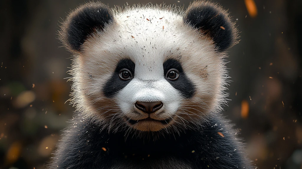 熊猫在自然环境中悠闲吃竹叶的场景