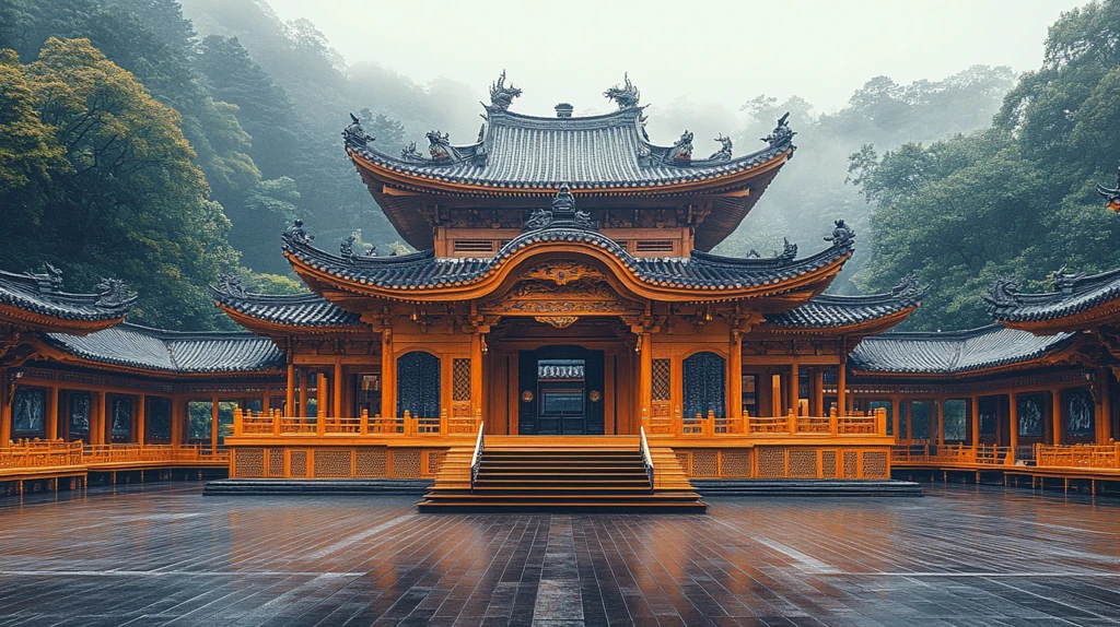 古色古香的传统中式建筑庭院