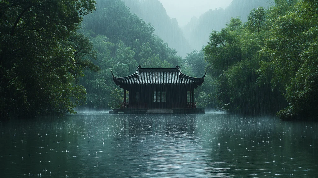 雨中江南水乡古建尽显清幽静谧之美