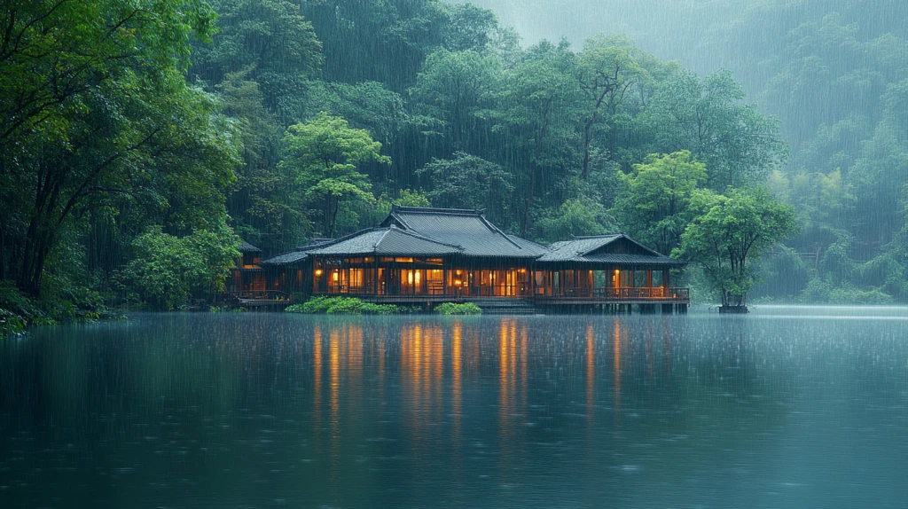 雨中江南水乡古建尽显清幽静谧之美