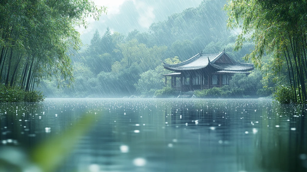 雨中江南水乡古建尽显清幽静谧之美