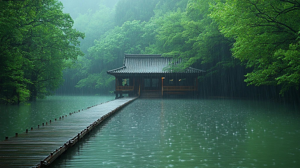 雨中江南水乡古建尽显清幽静谧之美