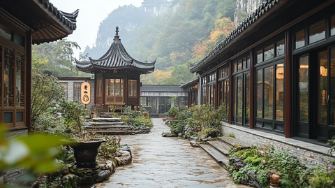 古色古香中式建筑庭院景观