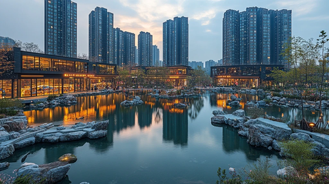 古色古香中式建筑庭院景观