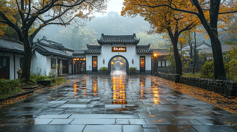 中式建筑风格的Shabu店外景