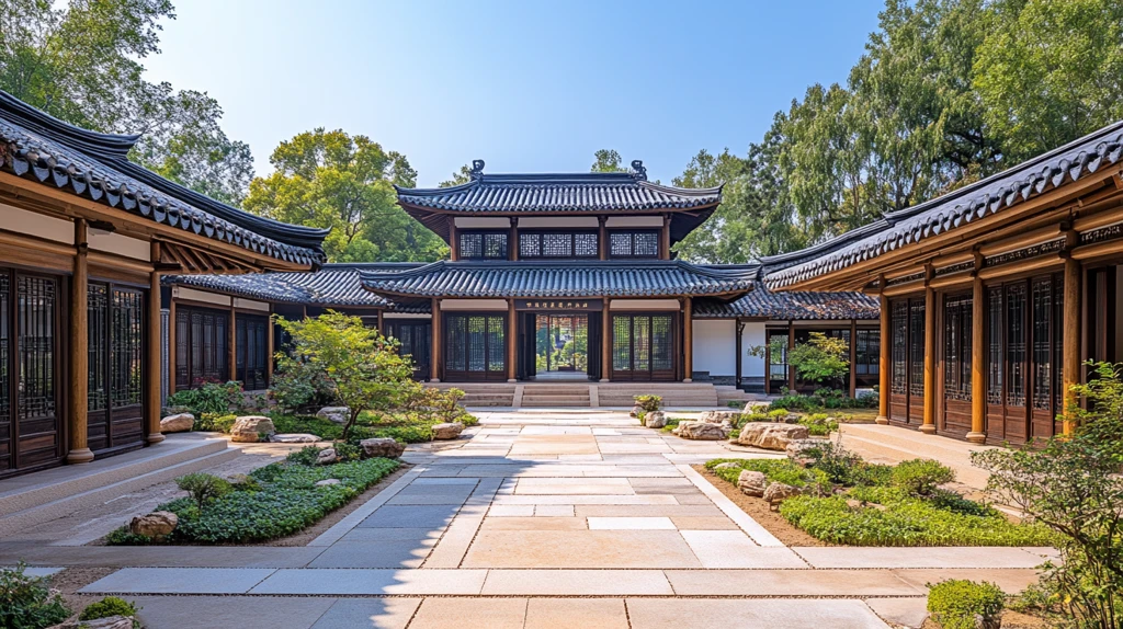 古色古香中式庭院建筑风光