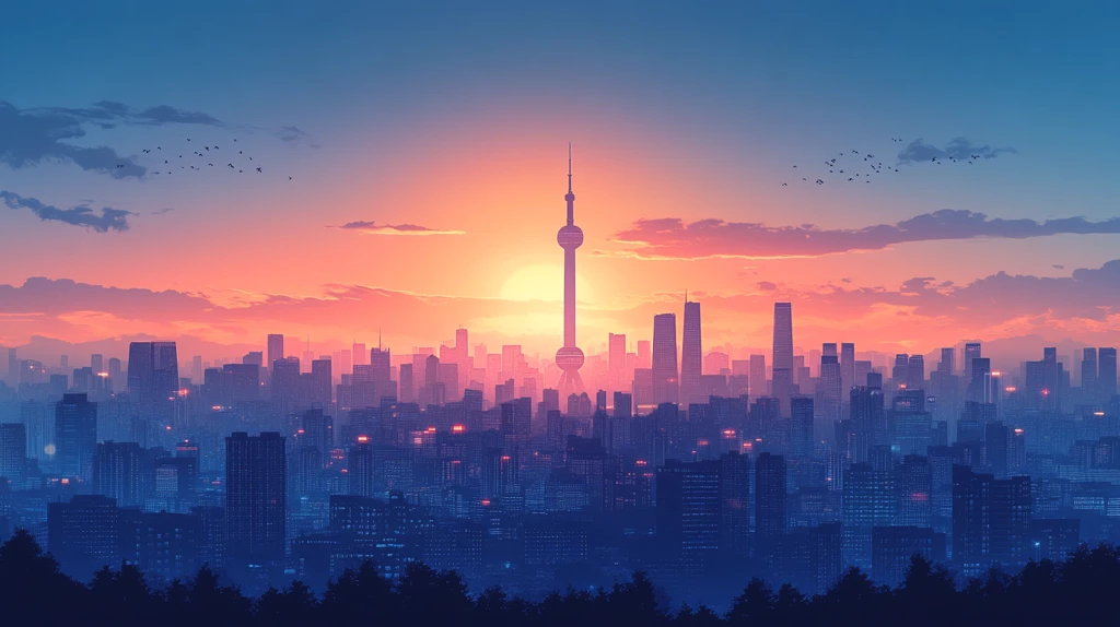 现代化城市天际线剪影