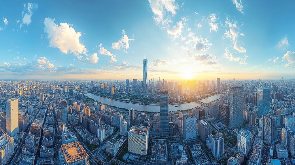 现代化大都市鸟瞰全景
