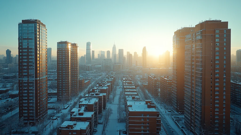 现代化大都市鸟瞰全景