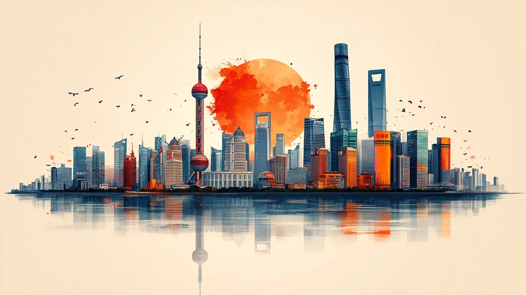 现代化大都市天际线景观