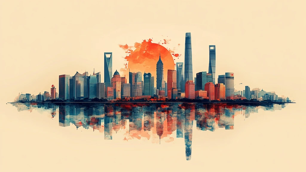 现代化大都市天际线景观