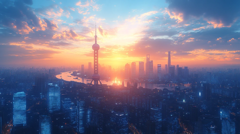 现代化大都市建筑鸟瞰全景