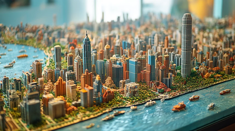 乐高积木拼成的城市建筑景观